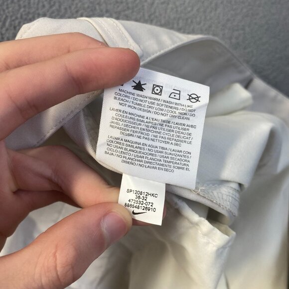 Nike Golf Tech Pants Mens 36x32 Ivory Dri Fit Straight Leg Preppy Classic - Picture 8 of 15